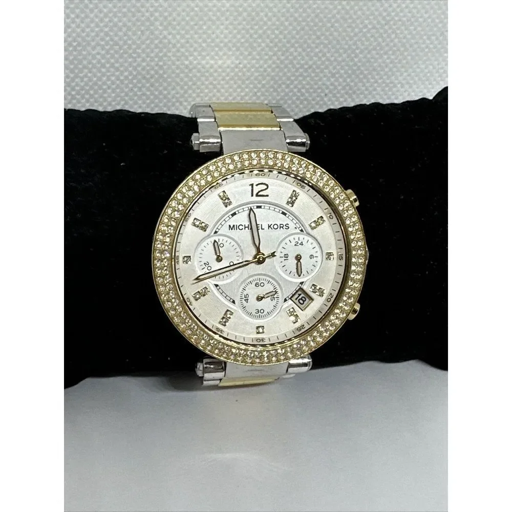 Michael Kors Parker MK5626 Women's Two-Tone Glitz Analog Dial Quartz Watch NUL46